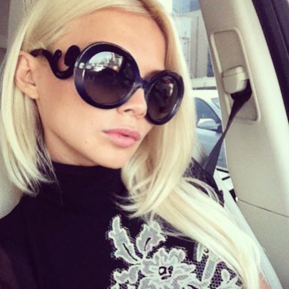Prada Accessories - PRADA Baroque Celebrity Black Sunglasses
